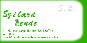 szilard mende business card